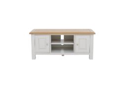 Solid American Oak TV Unit. RRP £499. 130W x 45D x 57H cm. This on-trend TV unit proves that modern