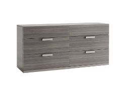 ALF MOVADO 6 Drawer Chest. RRP £1,499. 161W x 51D x 79H cm. High-gloss grey finish with 7 coats of l