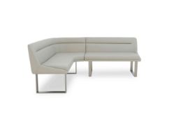 Ava Right Hand Facing Corner Dining Bench. RRP £1,079. 206W x 160D x 85H cm. This faux leather right