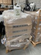 A pallet containing surface hygiene cleaner and clear plastic bottles, 500ml