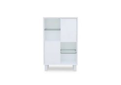 Gloss White, Marble Effect, LED Highboard. RRP £799. Ice-white and the essence of cool modern style.