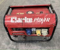 A pre-owned Clarke power diesel generator (PG3800DV).