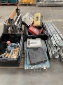 A quantity of pre-owned hand and power tools, ladder, work bench and other related items.