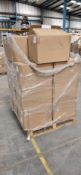 A pallet containing as new protective face shields (DFS-01M).