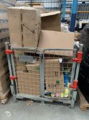 The contents of a stillage to include hand soaps, bottle lids and other (stillage is NOT included).