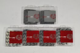 Six as new SRAM Bike Chains; 4x GX Eagle Chain 12-Speed, 2x NX Eagle Chain 12-Speed.