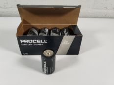 Fifteen boxes of ten as new Procell Constant D batteries LR20 (Exp: 03/32).