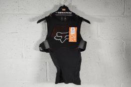 An as new Fox Racing Baseframe Pro D3O Vest Guard, size small (191972548567).