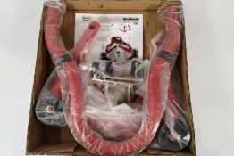 An as new Constands Motorcycle Paddock Stand Set Front/Rear, Red.