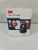 A boxed as new 3M Peltor Atex twin cup helmet headset.