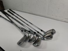 A set of pre-owned Titleist T100 Irons, RH, 4-PW (7 irons), Project X 6.0 Precision shafts.