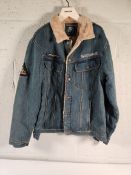 A pre-owned Iron Maiden Powerslave denim jacket, large.