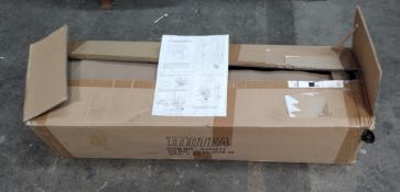 A Motea universal motoguard folding shelter cover for motorcycle, box opened (parts may be missing)