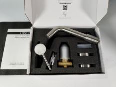 An as new Lusso Luxe brushed stainless steel wall mounted basin mixer tap (703-1S).