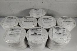 Eight white polypropylene twine spools 2.1kg (450m per kg) (MA76451).