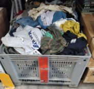 A stillage of assorted pre-owned clothing and related (stillage not included).