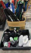 A quantity of sports equipment to include Gryphon chrome hockey stick, Stanford SD-ranger SD-42 cric