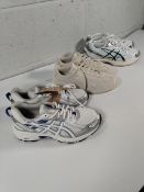 Three pairs of as new trainers with tags to include. Puma Speed Cat OG UK5, Asics UK5 and Asics UK3