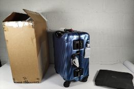 An as new Tumi 19 degrees Aluminium SP26, international carry-on 55cm, blue, SP26 (S124851-A868).