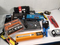 A quantity of as new tools to include Halfords Advanced, DeWalt, Stanley and Makita.