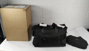 As new Tumi Alpha SP26 double expansion travel duffle bag, black (S158964-1041).