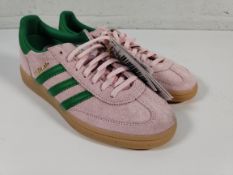 As new Adidas Handball Spezial, pink & green, UK 4.5 (no box).