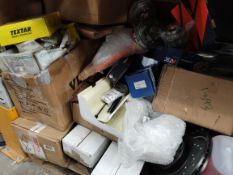 Assorted auto parts and accessories.