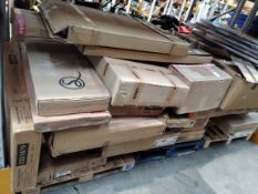 Assorted flatpack furniture and related.