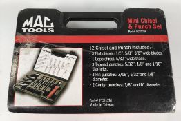 A Mac Tools mini 12 piece chisel and punch set boxed (packaging slightly worn) (PCS12M).