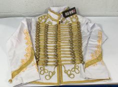 A Ro Rox Alternative Fashion Military Style Jacket in White/Gold Size XL.
