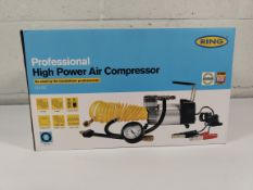 An as new Ring 12V professional air compressor.