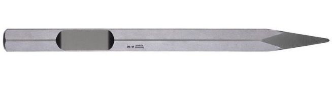 Three Milwaukee 28mm Hex 400mm point chisel pieces (4932459774) (stock image).
