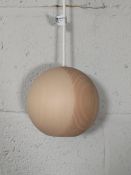 An as new Mater Luiku base pendant 'ball' designed by Maija Puoskari, Natural (REF: 02901).