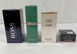 Chanel Le Lift cream 50ml, La Mer body lotion 160ml, Chanel Coco Mademoiselle shower gel 200ml and H