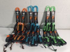 Fifteen as new Dakine surfing leashes to include 5x 6' Pro Comp cord 3/16