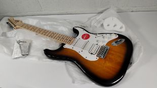 An as new Squier FSR Sonic Stratocaster HSS, 2-Colour Sunburst.