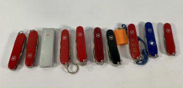 Ten pre-owned Victorinox Swiss army pen knives (over 18s only).