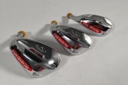 Three as new Callaway CB wedge heads, R/H, sizes - 50/12 - 54/14 and 58/12, sealed.