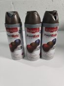 Twenty four tins of Plasti-kote 400ml premium spray paint matt grey.