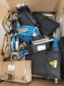 A quantity of hand tools to include Parktool, Topeak, Crankbros.