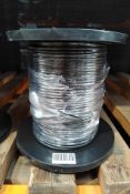 A Belden 500ft coaxial cable spool, 20 AWG, 50 OHM, black (8262 010).