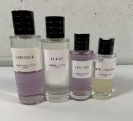 Four part used Christian Dior fragrances to include Bois D'Argent, Lucky, Gris Dior.