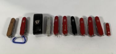 Ten pre-owned Victorinox Swiss army pen knives (over 18s only).