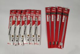 Ten packs of as new Milwaukee Sawzall Reciprocating Blades, 4x Sawzall, TPI: 6, 4.2mm, 300mm, (48-00