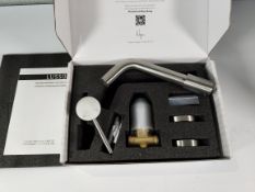 An as new Lusso Luxe brushed stainless steel wall mounted basin mixer tap (703-1S).