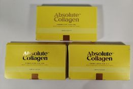 Three Absolute Marine Collagen Lemon supplement with vitamin C packs - Optimal 8000mg dose, sealed b