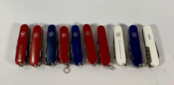 Ten pre-owned Victorinox Swiss army pen knives (over 18s only).