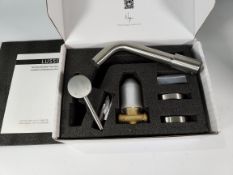 An as new Lusso Luxe brushed stainless steel wall mounted basin mixer tap (703-1S).