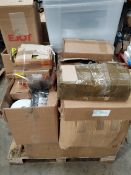 Assorted items to include electrical, hardware and an aluminium storage chest.