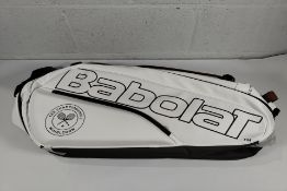An as new Babolat 12 Racket Tennis Bag, Pure Wimbledon White/Grey/Karolina (RH12).